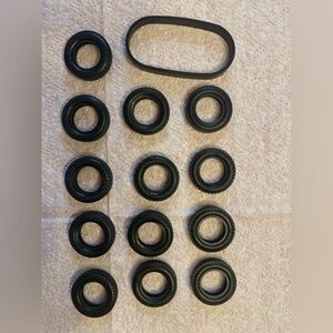 Set of Black Hess truck tires